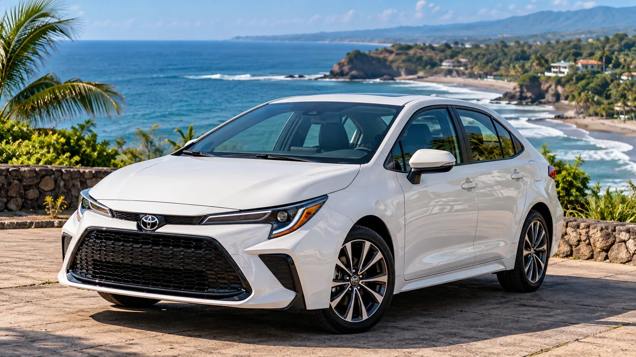 AI-generated illustrative promotional image of Corolla vehicle model; actual fleet may differ