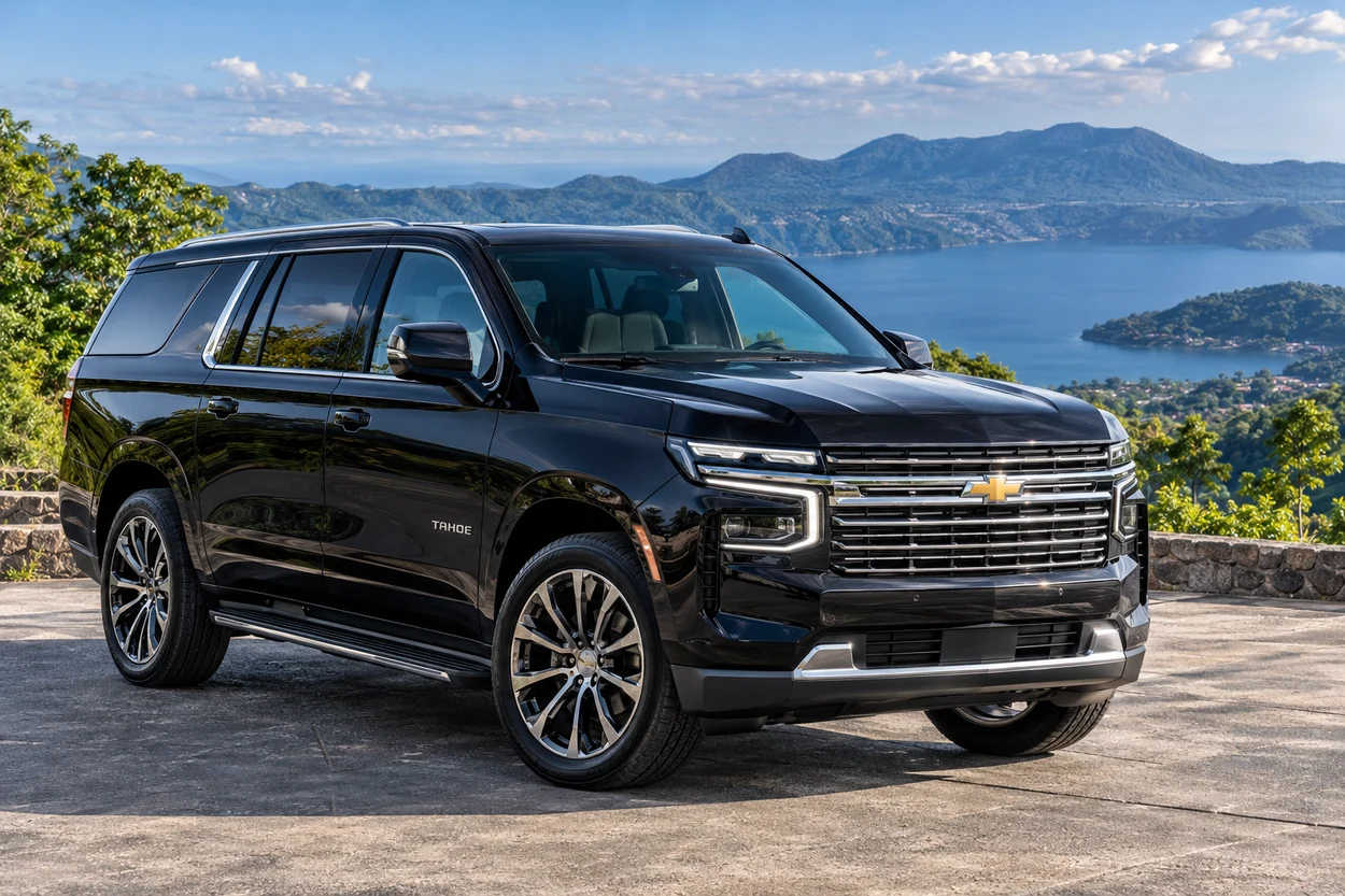 AI-generated illustrative promotional image of Tahoe vehicle model; actual fleet may differ